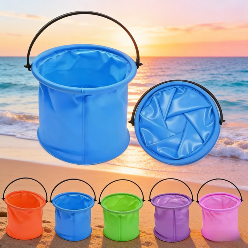 Kids Outdoor Play Area - Beach Sand Bucket Toy Collapsible Bucket