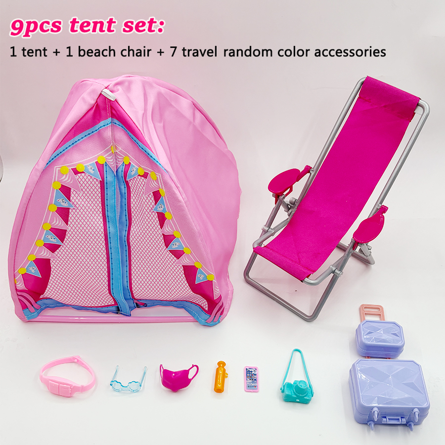 Kids Outdoor Seating - 9Pcs Tent Beach Chair Travel Accessories