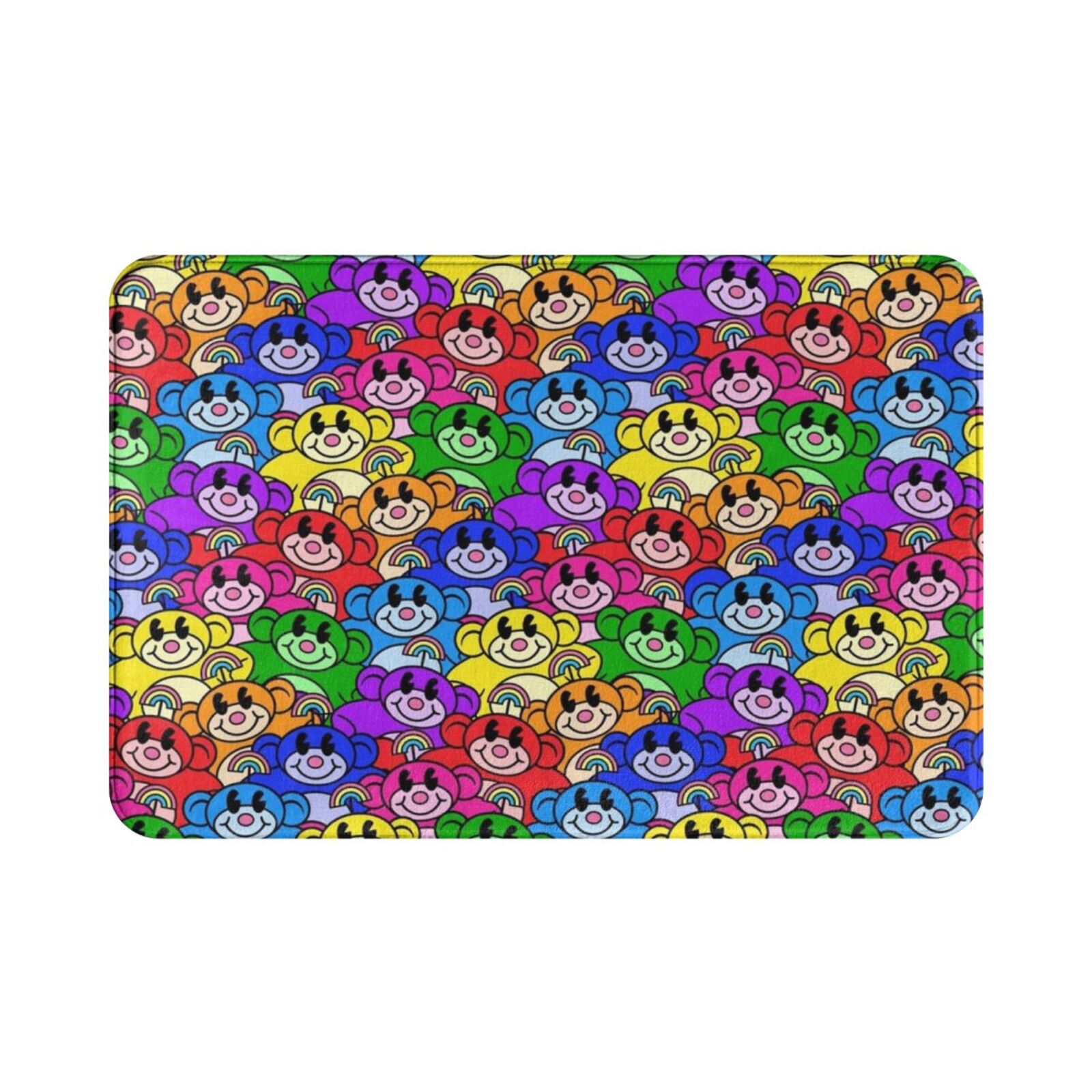 Kids Outdoor Floor Cushions - Rainbow Monkeys Carpet Mat Rug Cushion