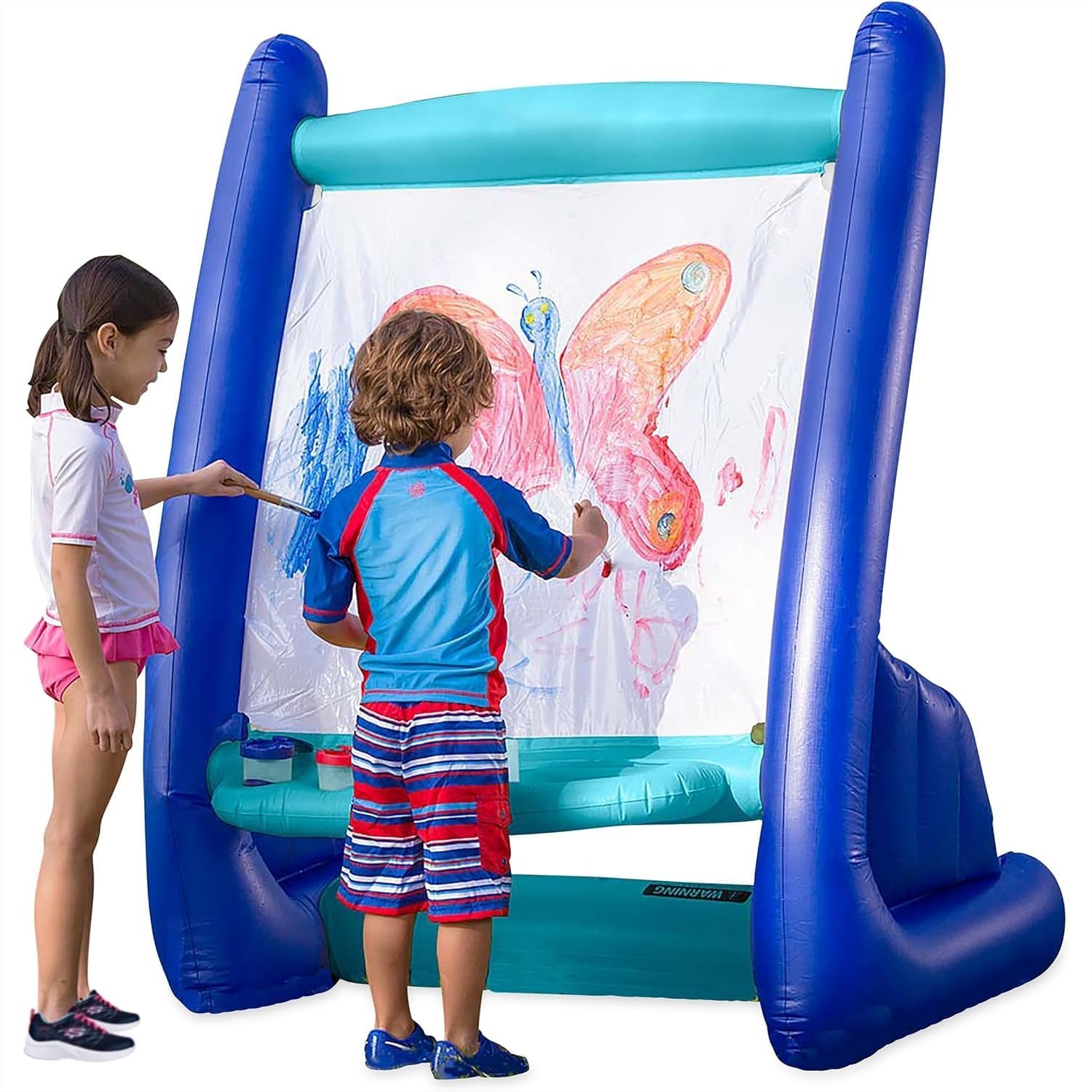 Kids Outdoor Easel - Inflatable Kids Art Easel with Paint