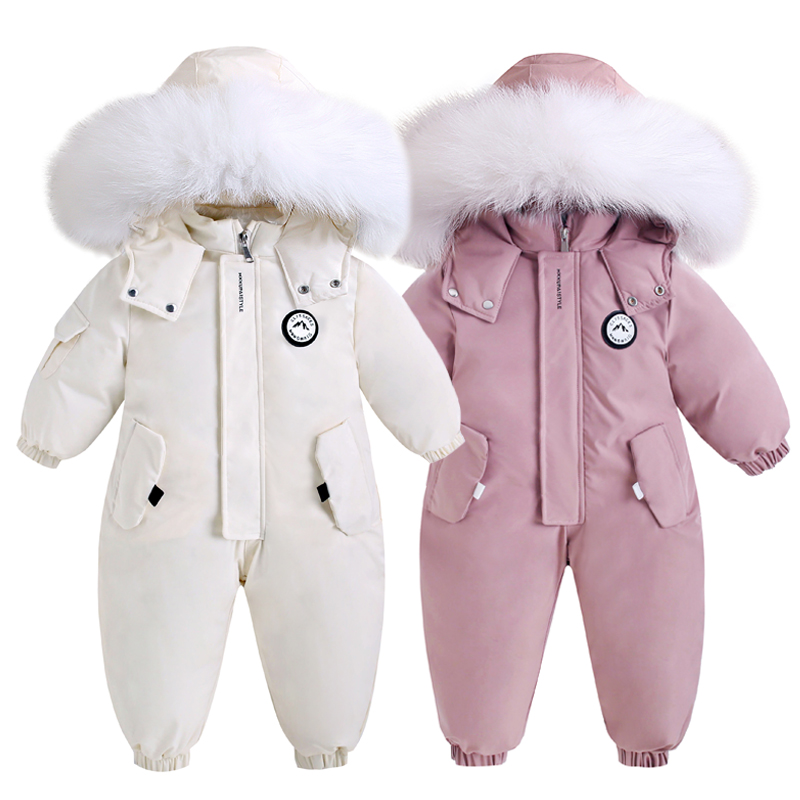 Kids Outdoor Jumpsuit - Winter Baby Ski Suit Plus Velvet