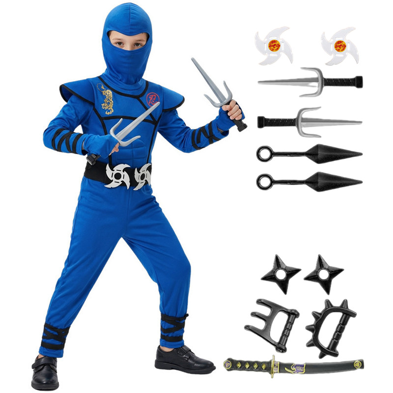 Black and Blue Ninja Costume f - Kids Outdoor Ninja Warrior Course reseña y precio