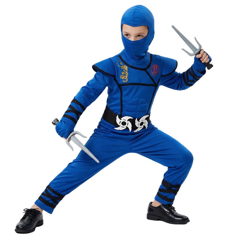 Black and Blue Ninja Costume f - Kids Outdoor Ninja Warrior Course reseña y precio