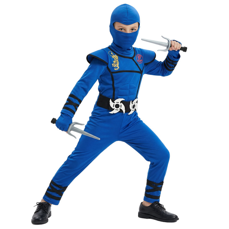 Black and Blue Ninja Costume f - Kids Outdoor Ninja Warrior Course reseña y precio