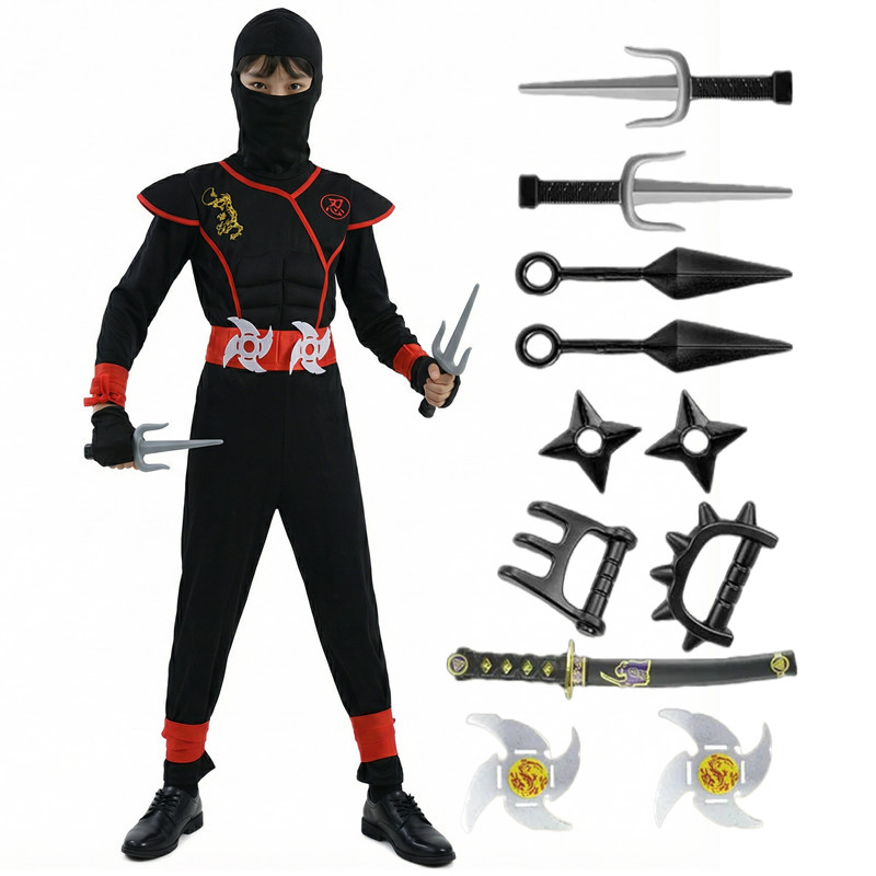 Black and Blue Ninja Costume f - Kids Outdoor Ninja Warrior Course reseña y precio