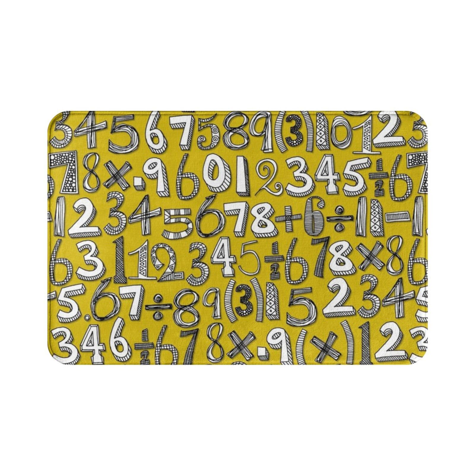 Math Doodle Yellow Carpet Mat  - Kids Outdoor Floor Cushions reseña y precio