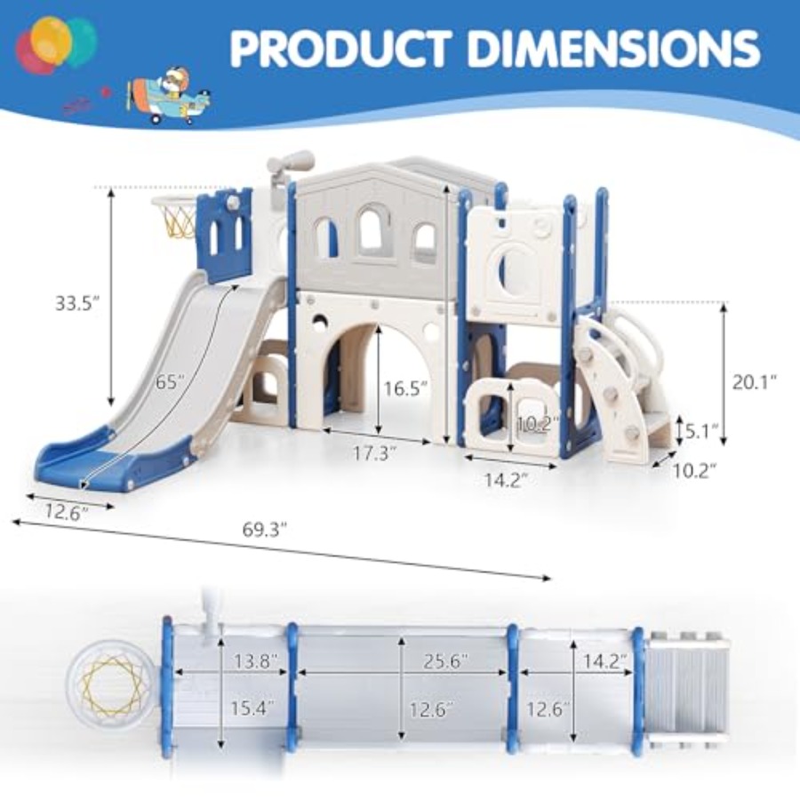 8 in 1 Toddler Slide Set Kid S - Kids Outdoor Playground reseña y precio