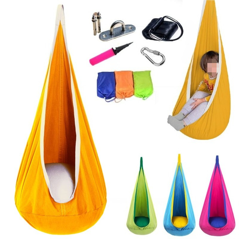 1Pc Kids Pod Swing Seat Cotton - Kids Yellow Outdoor Chair reseña y precio