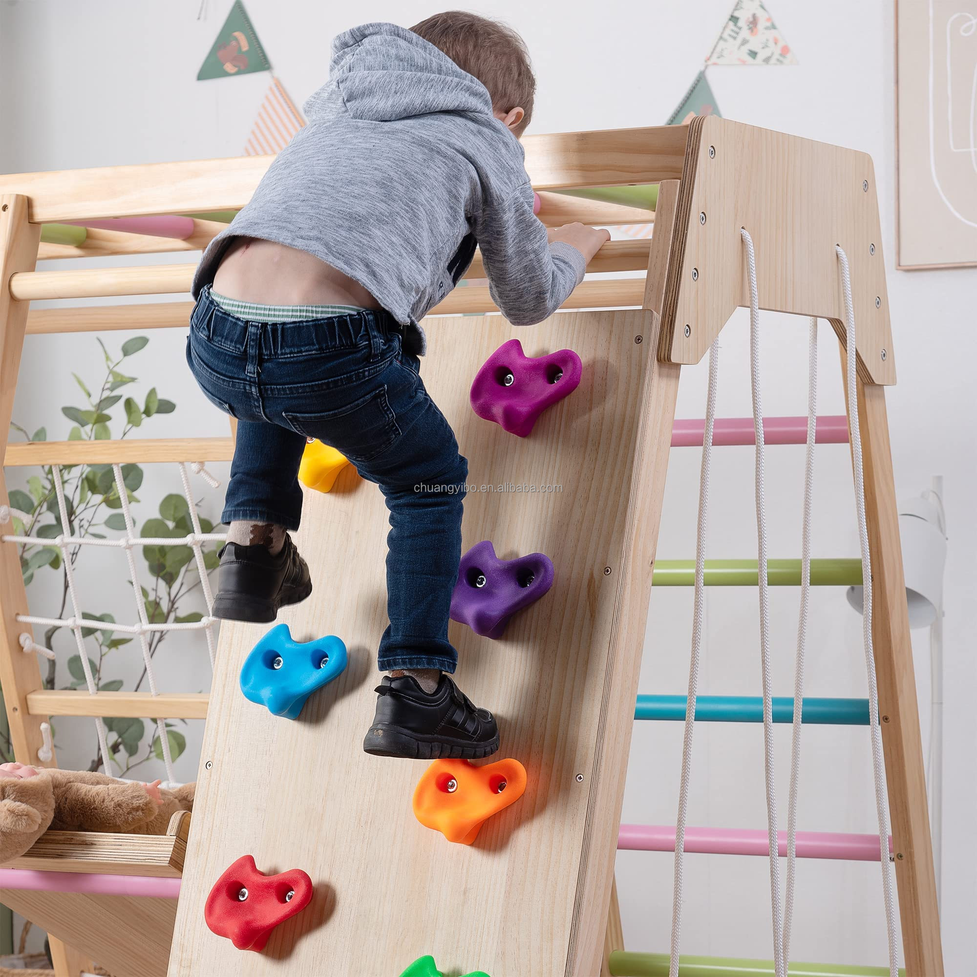 Climbing Walls Amusement Park  - Kids Outdoor Swing And Slide reseña y precio