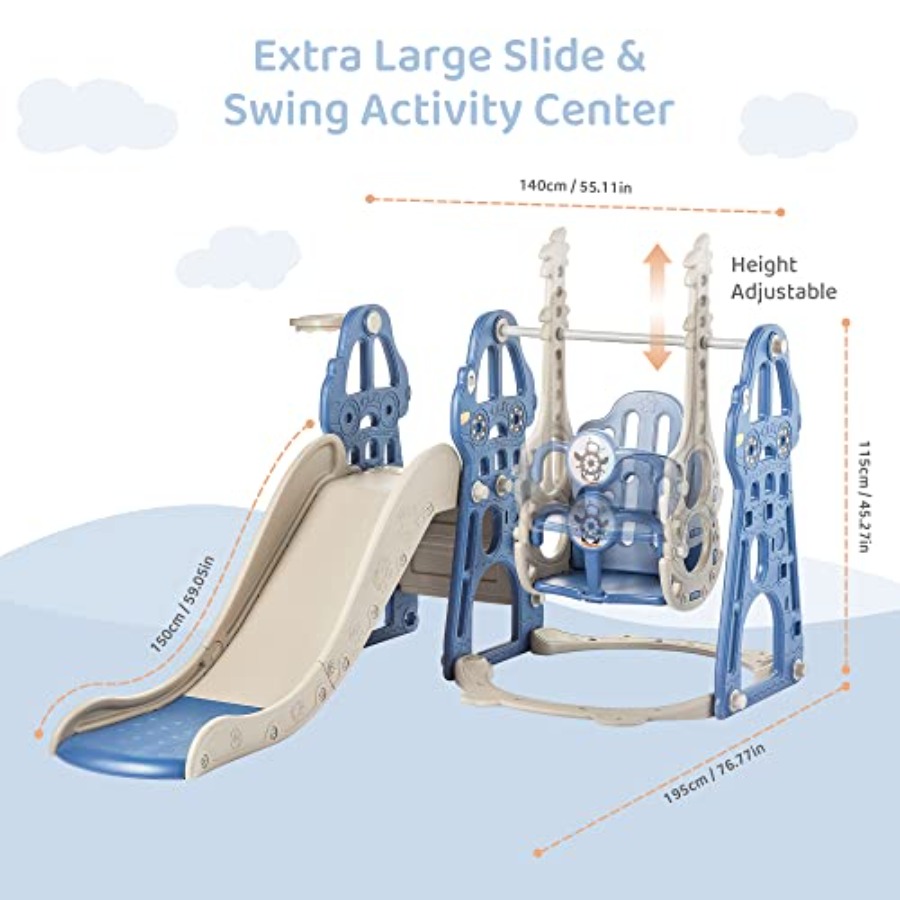 4 in 1 Toddler Slide and Swing - Kids Outdoor Swing And Slide reseña y precio