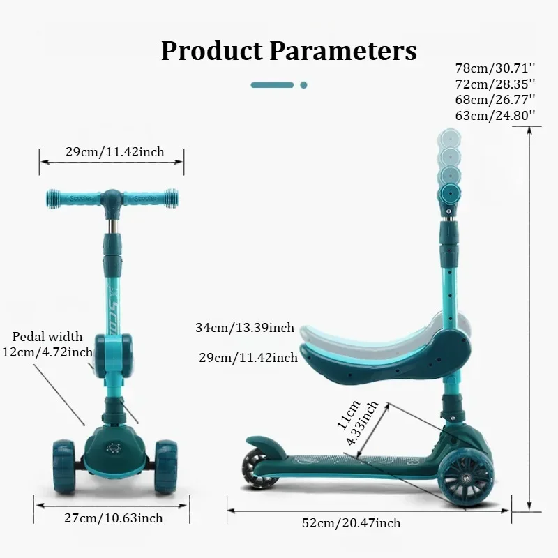 2-in-1 Kids Kick Scooter with  - Kids Outdoor Ride On reseña y precio