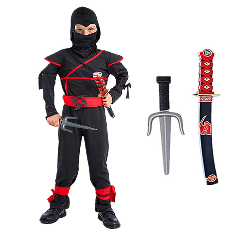 Black Ninja Costume Boy Hallow - Kids Outdoor Ninja Warrior Course reseña y precio