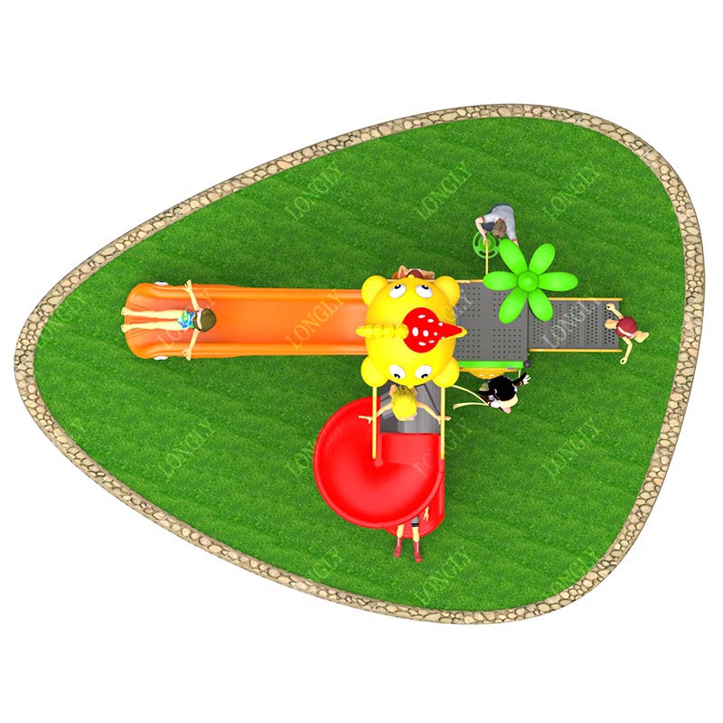 Commercial Plastic Slide 450x2 - Kids Outdoor Playground reseña y precio