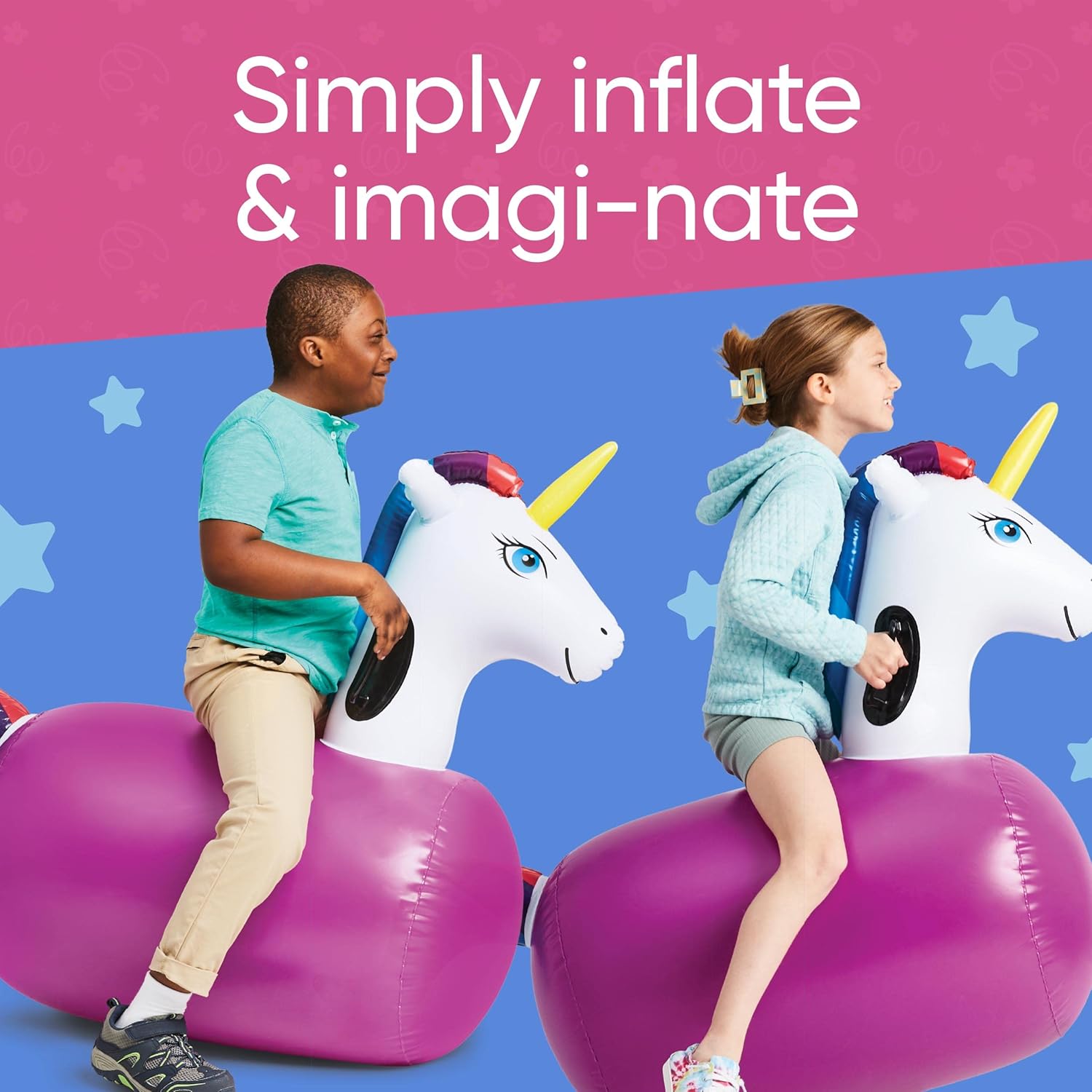 Inflatable Unicorn Ride-On Bou - Kids Outdoor Ride On reseña y precio