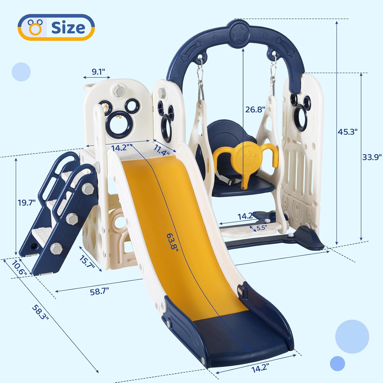 Swing Slide for Kids, 6 in 1 S - Kids Outdoor Swing And Slide reseña y precio