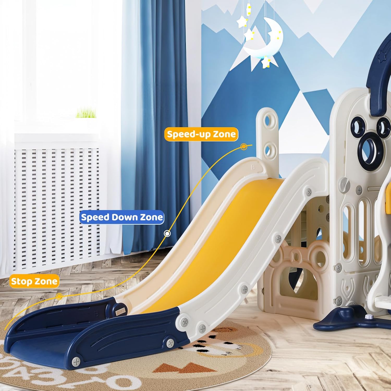 Swing Slide for Kids, 6 in 1 S - Kids Outdoor Swing And Slide reseña y precio