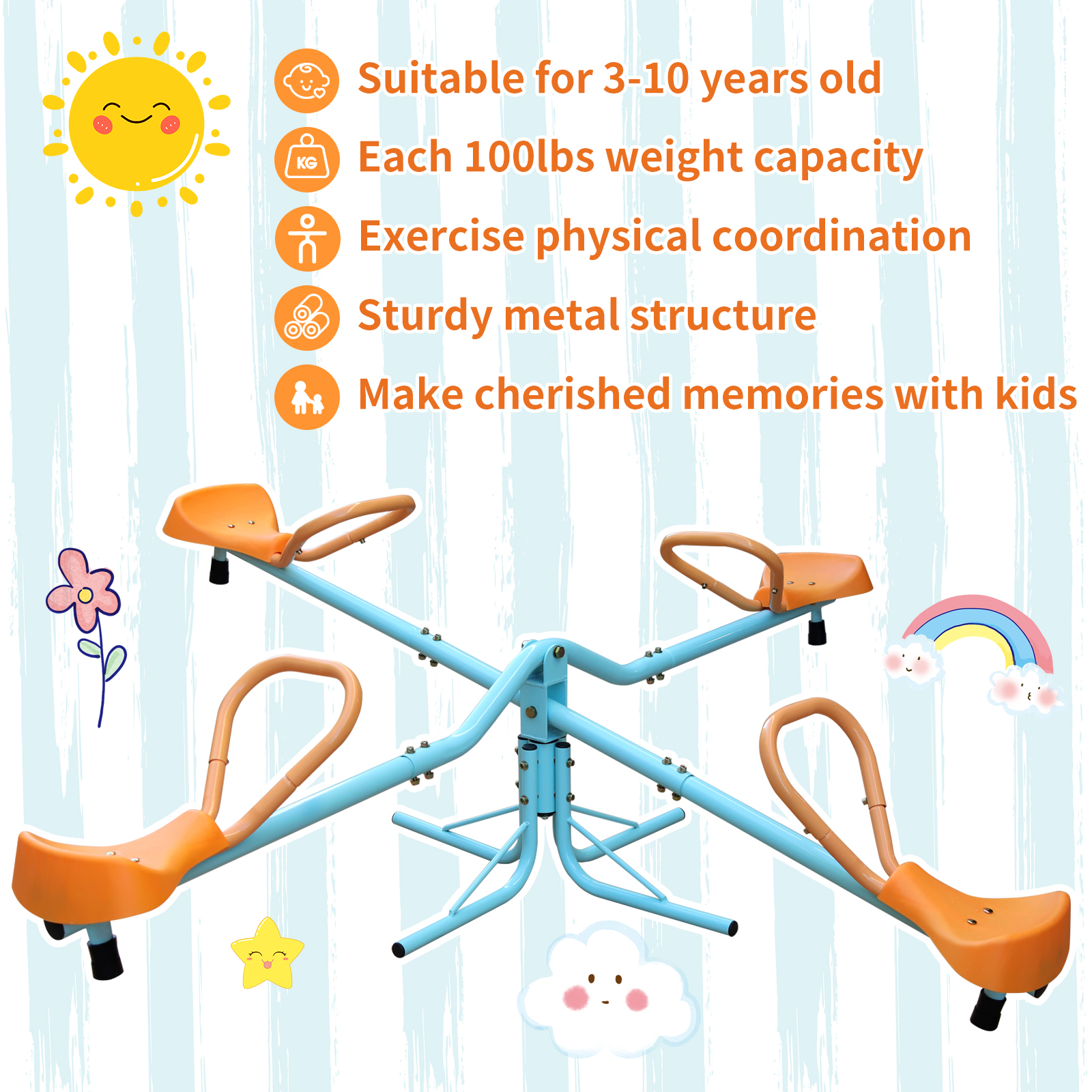 Outdoor Kids Spinning Seesaw S - Kids Outdoor Playground reseña y precio