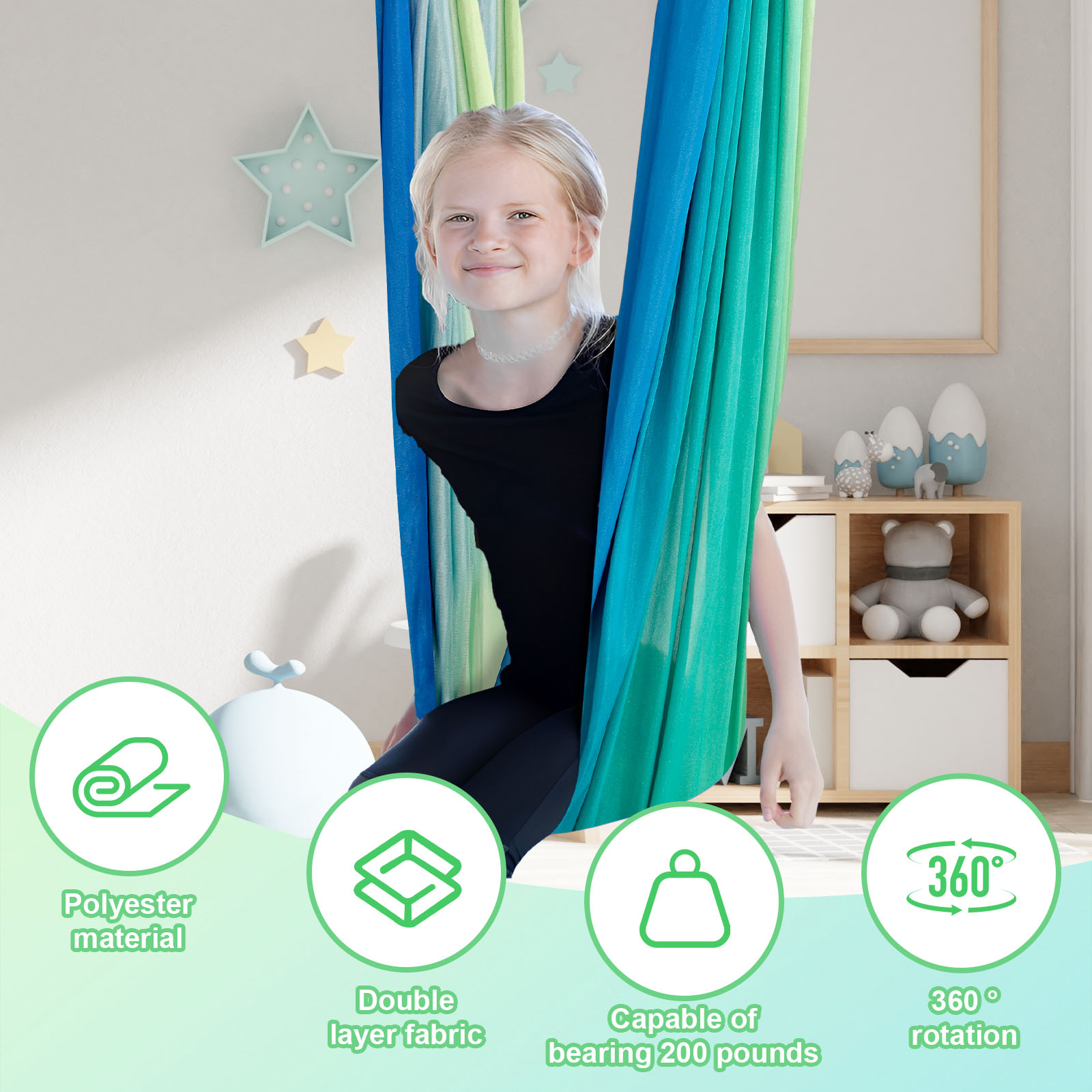 Kids Sensory Swings Double Lay - Kids Outdoor Swing And Slide reseña y precio
