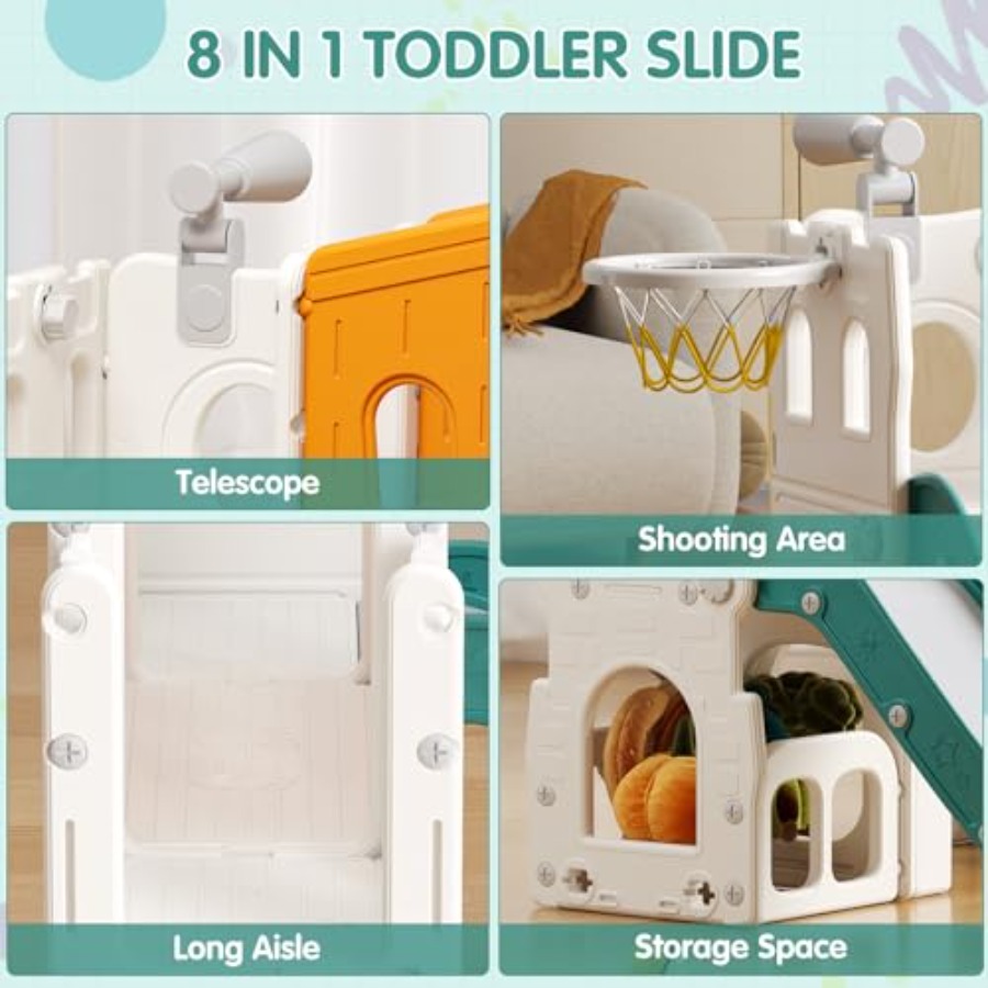 8 in 1 Toddler Slide Set Kid S - Kids Outdoor Playground reseña y precio