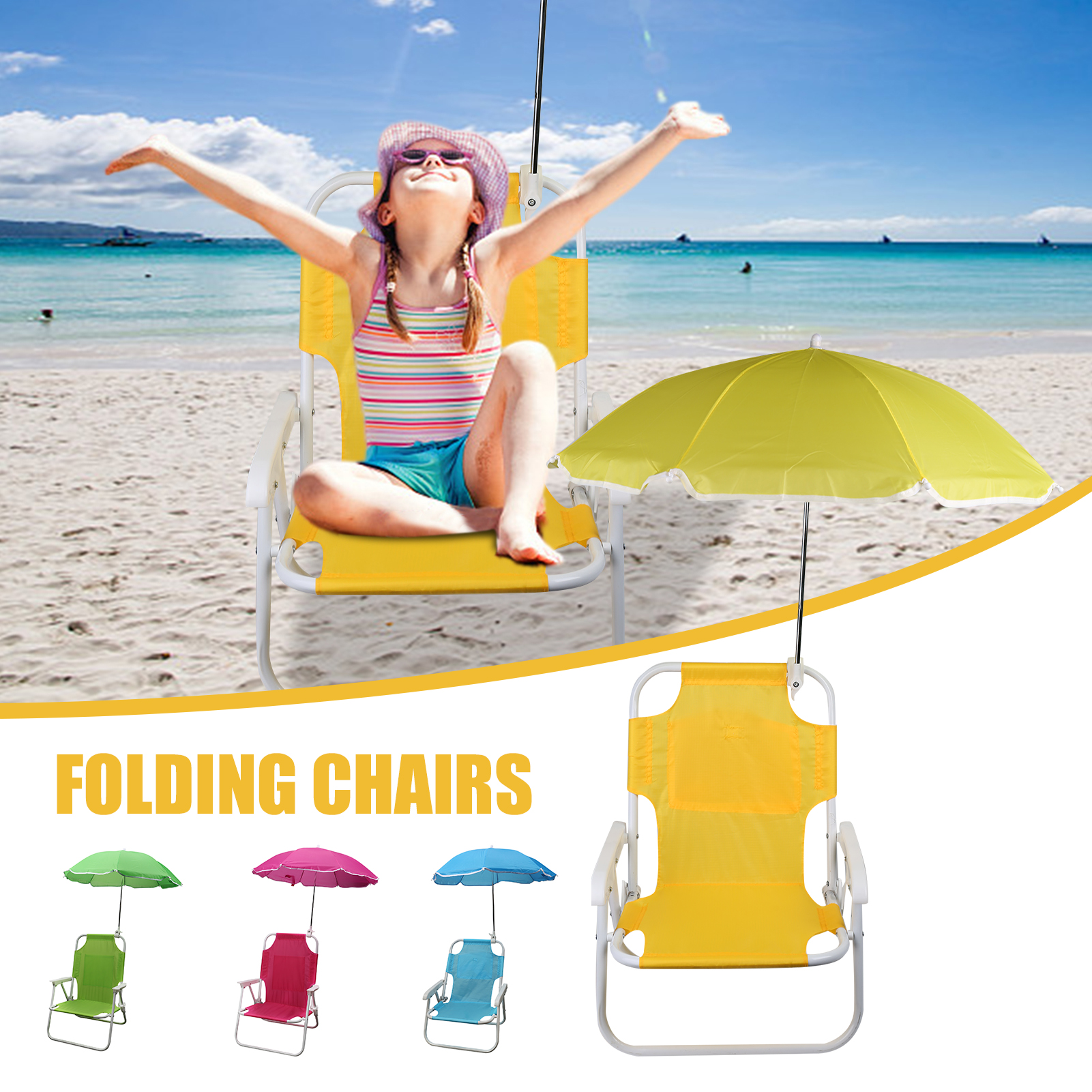 Beach Chairs and Umbrellas Out - Kids Outdoor Seating reseña y precio