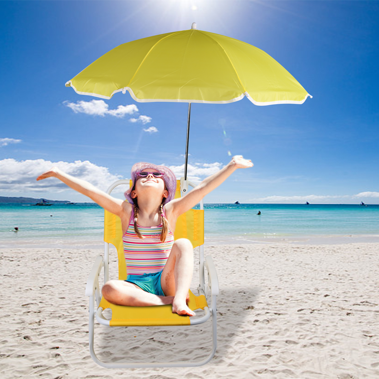 Beach Chairs and Umbrellas Out - Kids Outdoor Seating reseña y precio