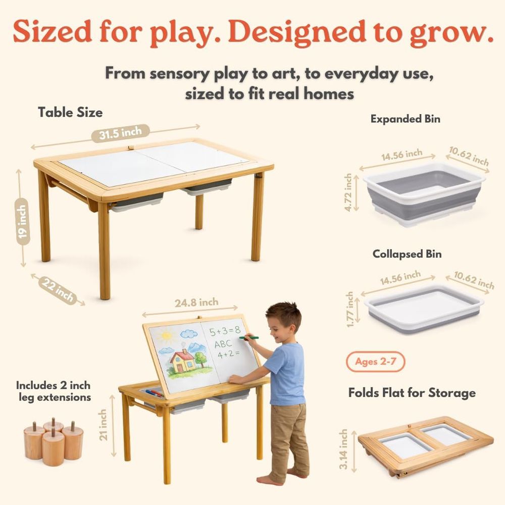 Sensory Table and Art Easel fo - Kids Outdoor Easel reseña y precio