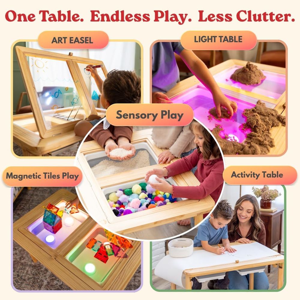Sensory Table and Art Easel fo - Kids Outdoor Easel reseña y precio
