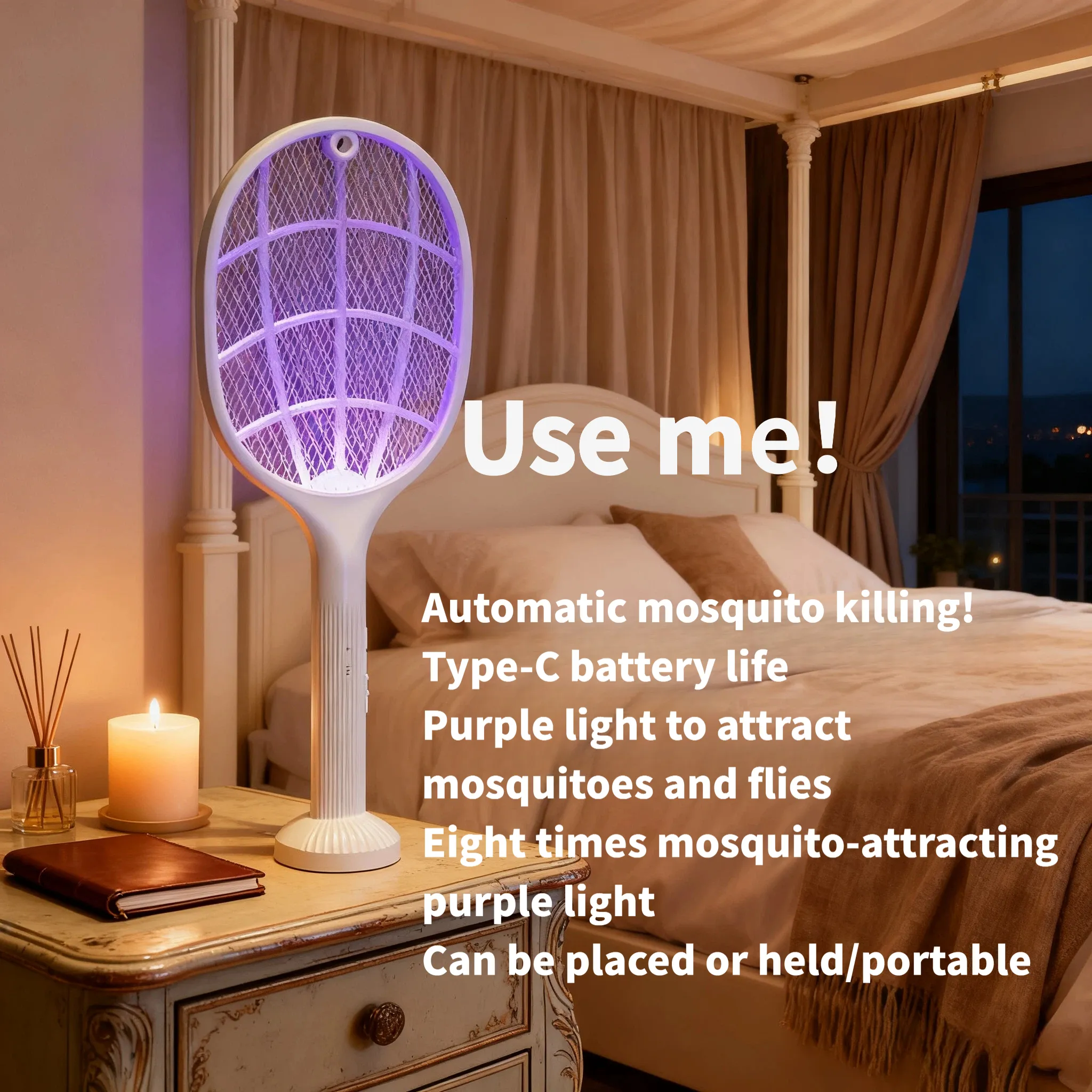 2-in-1 Smart Bug Zapper Racket - Bug Catching Kit reseña y precio