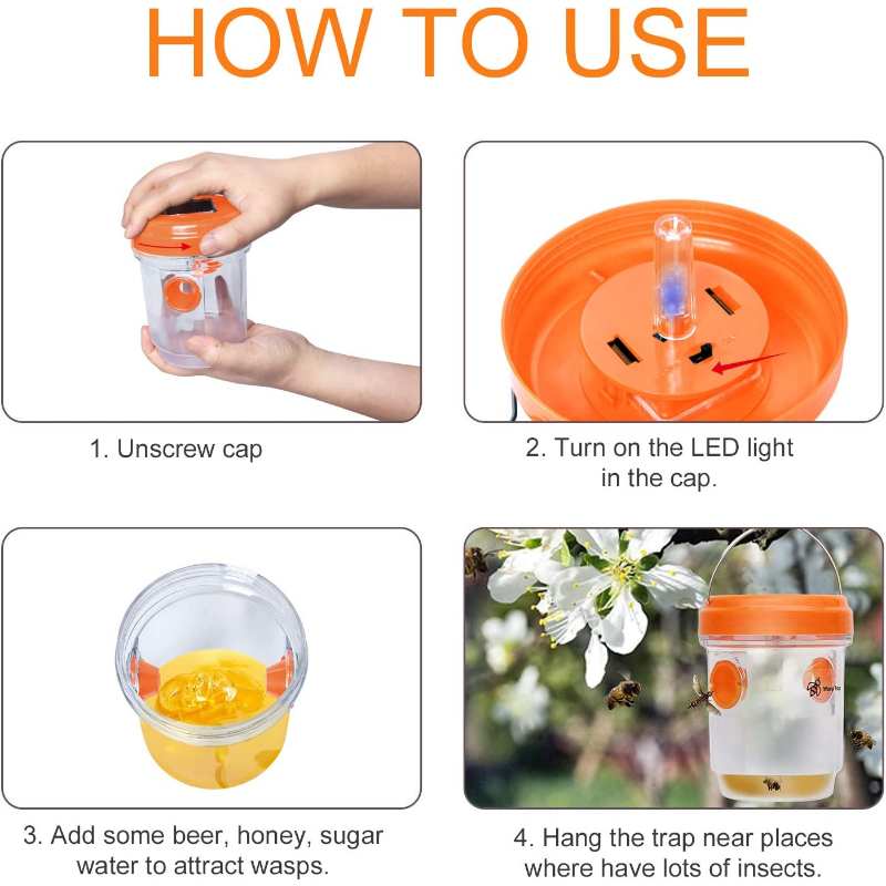 Solar Wasp Traps Hanging Yello - Bug Catching Kit reseña y precio