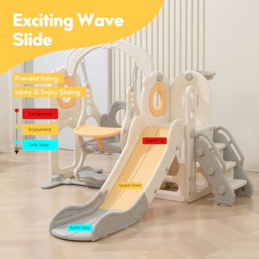 Freestanding Toddler Slide wit - Kids Outdoor Swing And Slide reseña y precio