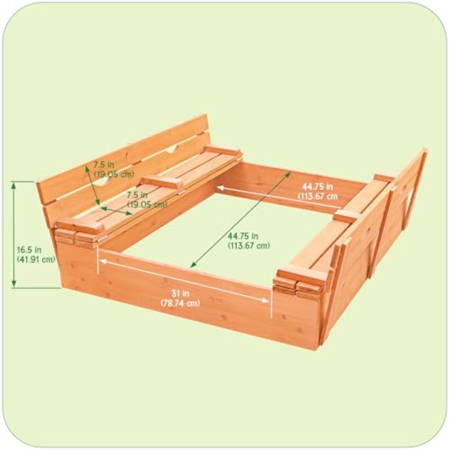 Outdoor wooden sandbox with li - Kids Outdoor Seating reseña y precio