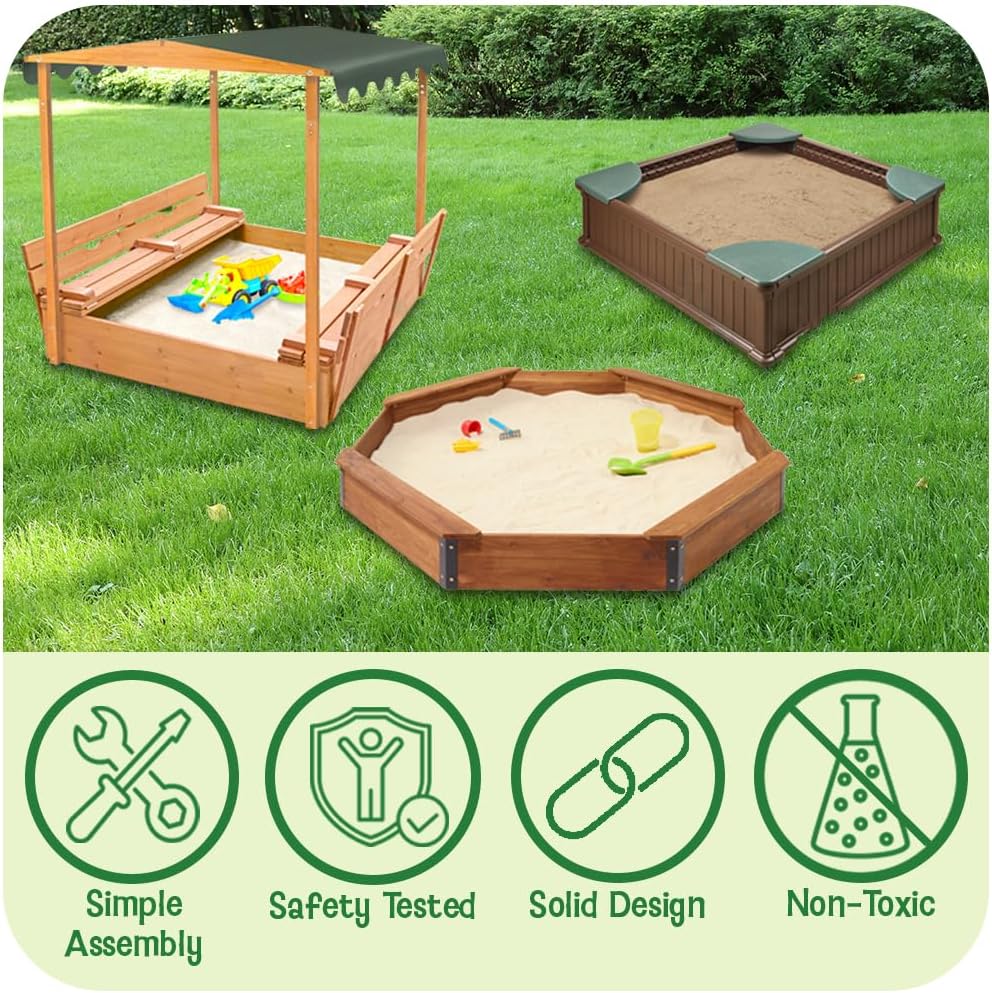 Badger Basket Sandbox for Kids - Kids Outdoor Seating reseña y precio