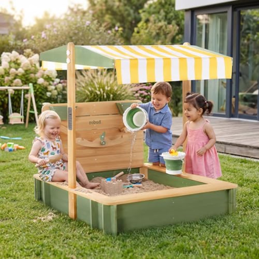 Outdoor sandbox for kids: wood - Kids Outdoor Seating reseña y precio