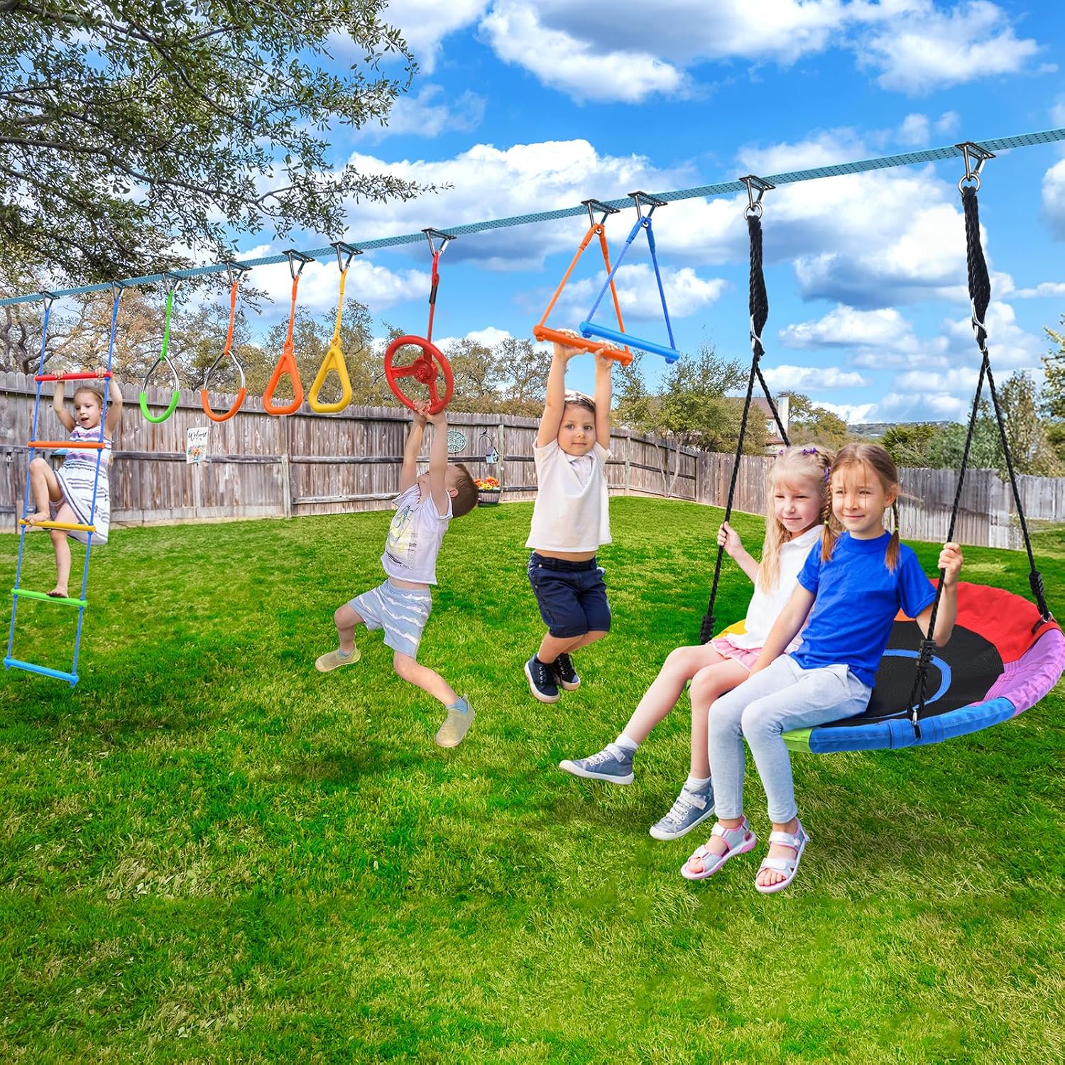 50 FT Ninja Warrior Obstacle C - Kids Outdoor Ninja Warrior Course reseña y precio