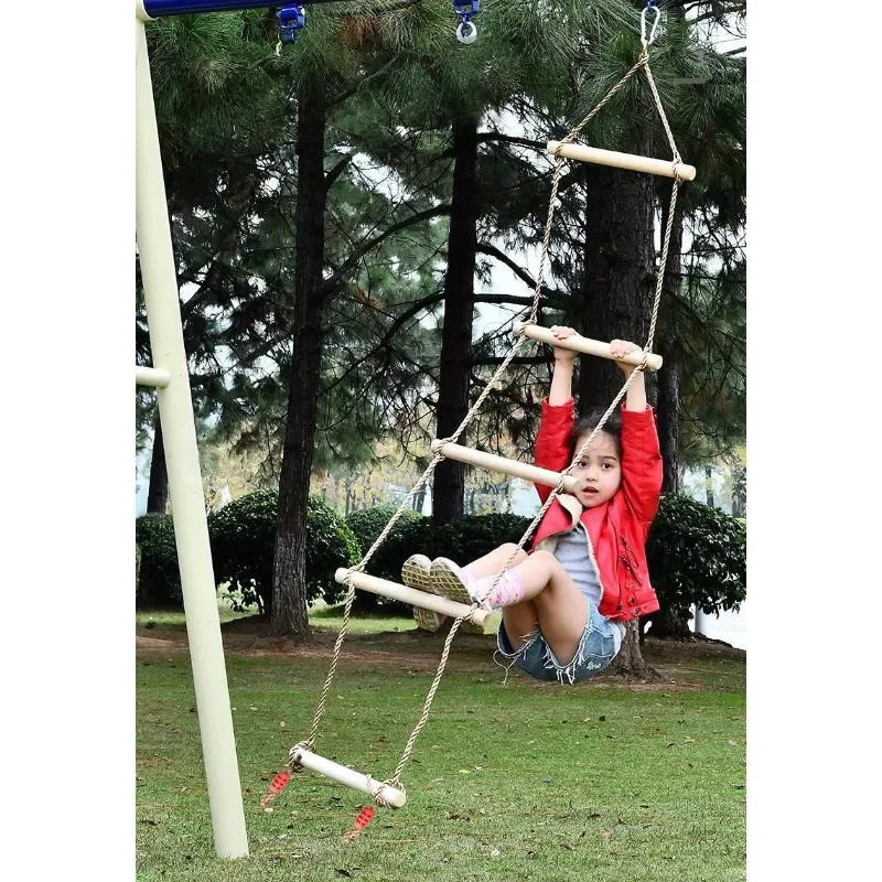 Children Climbing Rope Ladder  - Kids Outdoor Swing And Slide reseña y precio