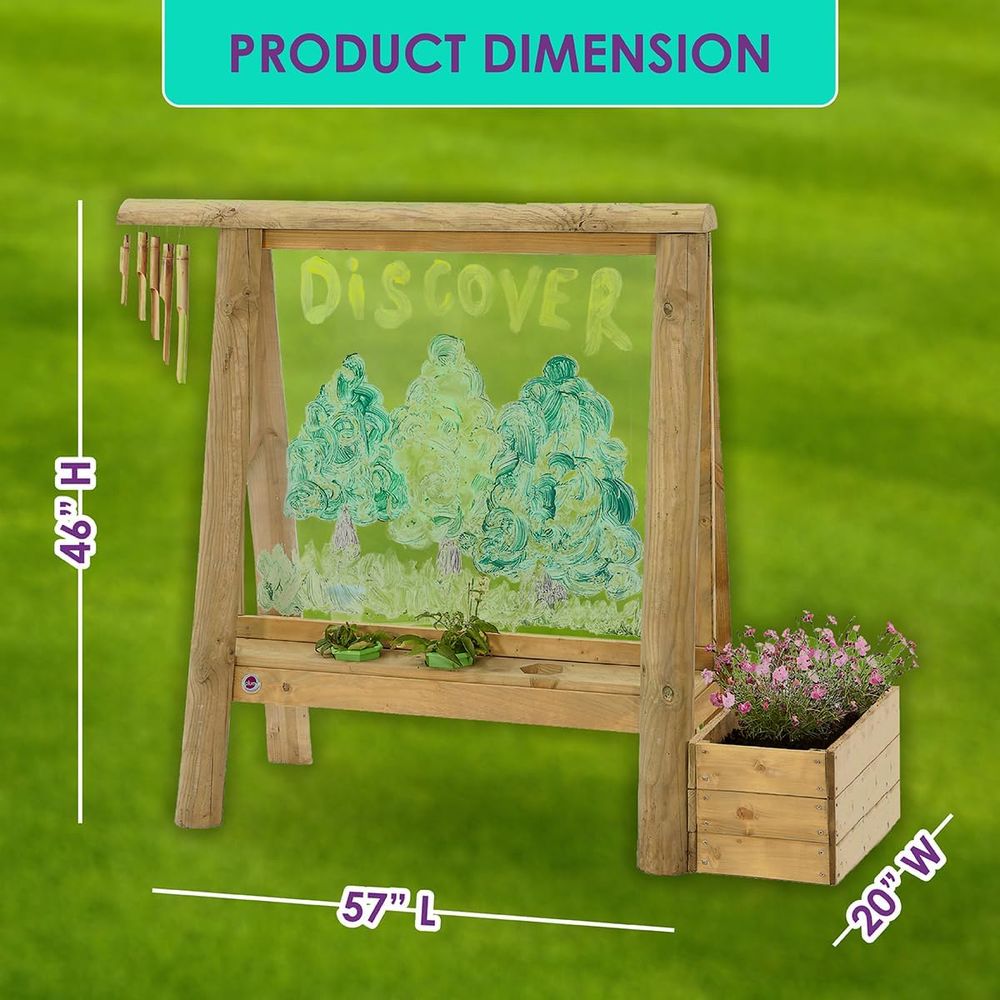 Outdoor Wooden Art Easel with  - Kids Outdoor Easel reseña y precio