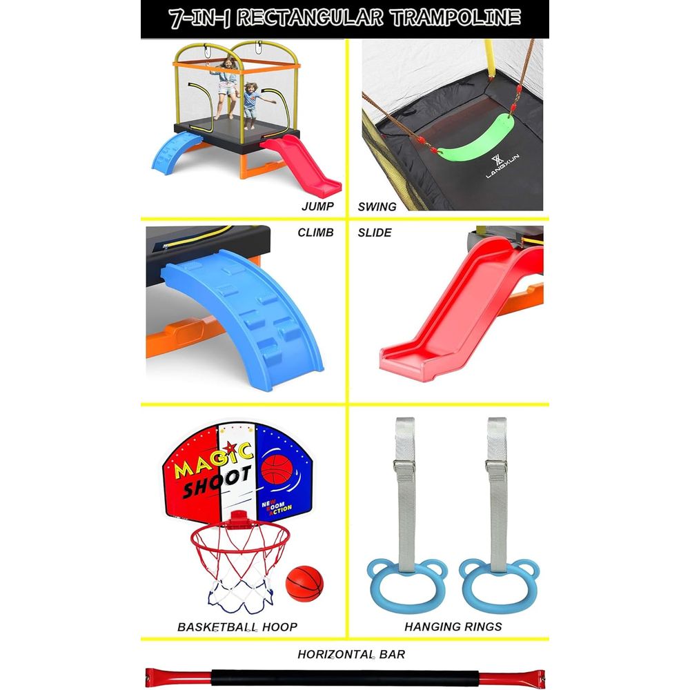 Outdoor Swing Basketball Climb - Kids Outdoor Swing And Slide reseña y precio