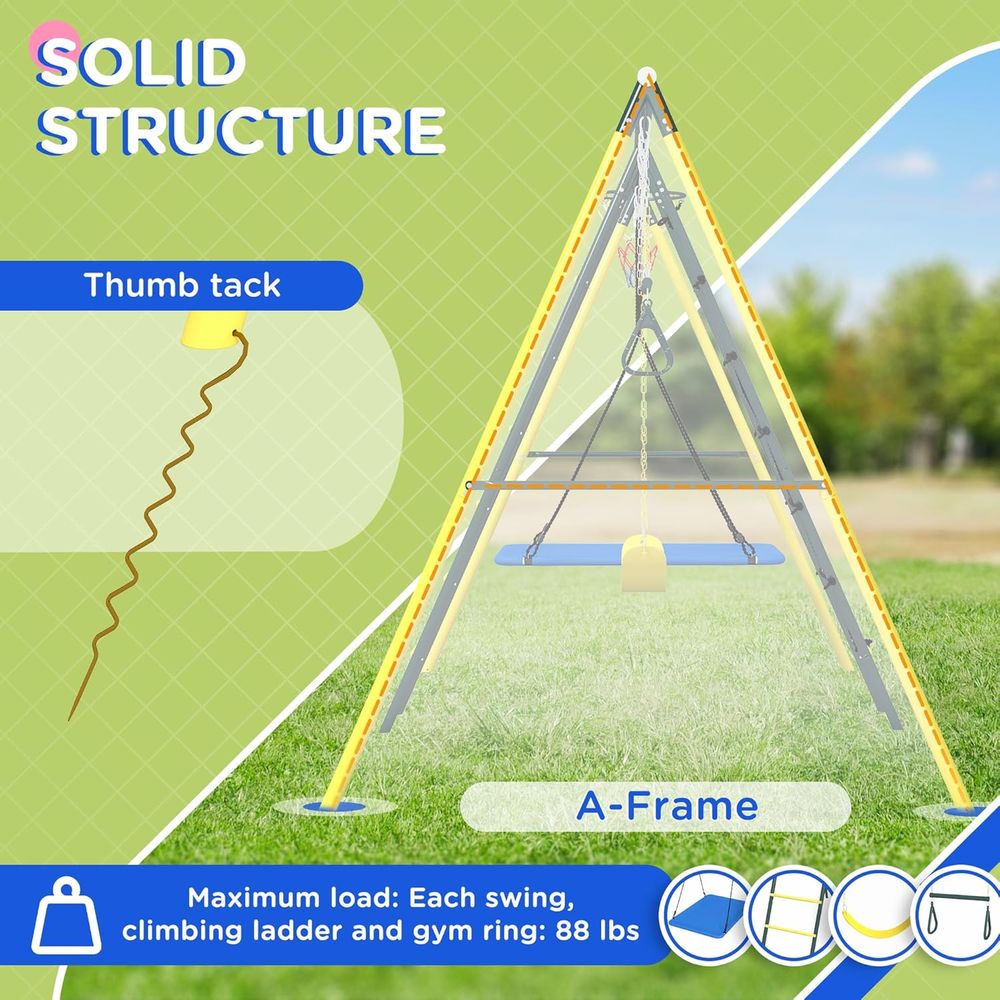 5-in-1 Heavy-Duty Outdoor Play - Kids Outdoor Swing And Slide reseña y precio